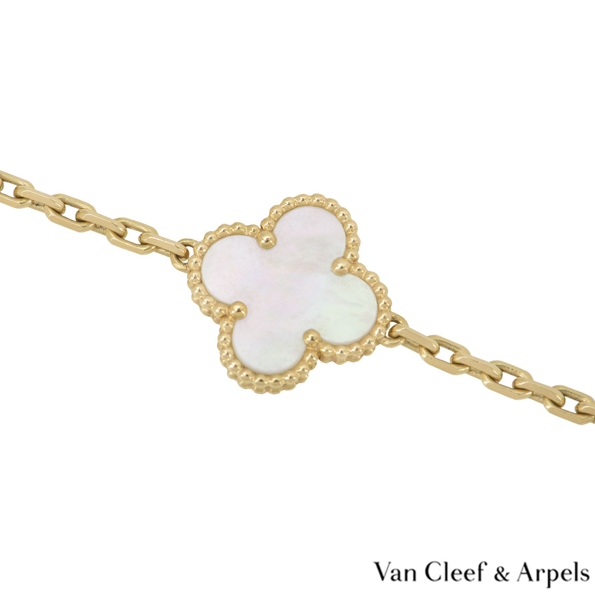 Vintage alhambra yellow gold bracelet Van Cleef & Arpels Green in Yellow  gold - 21829000